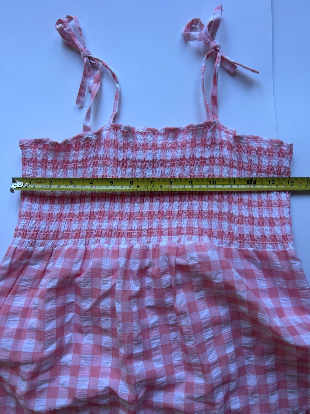 Pink Gingham Tie-Shoulder Midi Dress - Picture 6 of 8